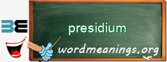 WordMeaning blackboard for presidium